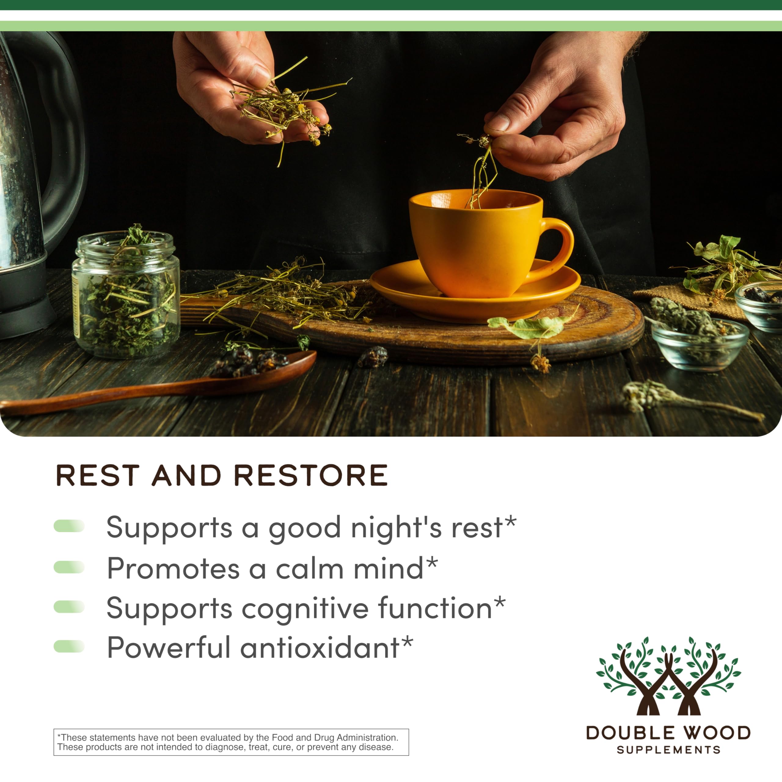 Double Wood Relaxation Duo - Magnesium Glycinate & Apigenin - Complementary Support for Sleep, Calm, and Daily Wellness - Vegan, Non-GMO, Gluten Free - Image 7
