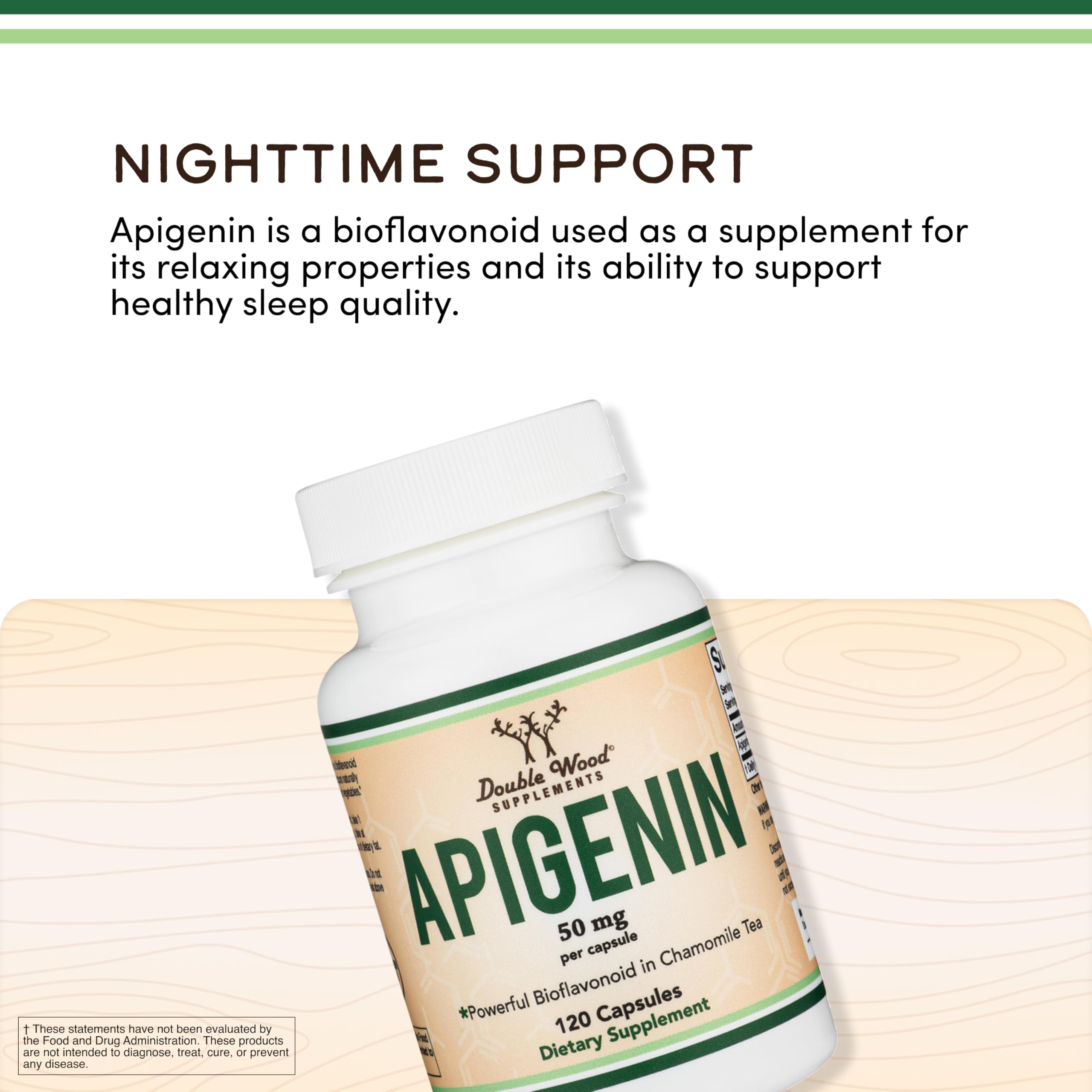 Double Wood Relaxation Duo - Magnesium Glycinate & Apigenin - Complementary Support for Sleep, Calm, and Daily Wellness - Vegan, Non-GMO, Gluten Free - Image 5