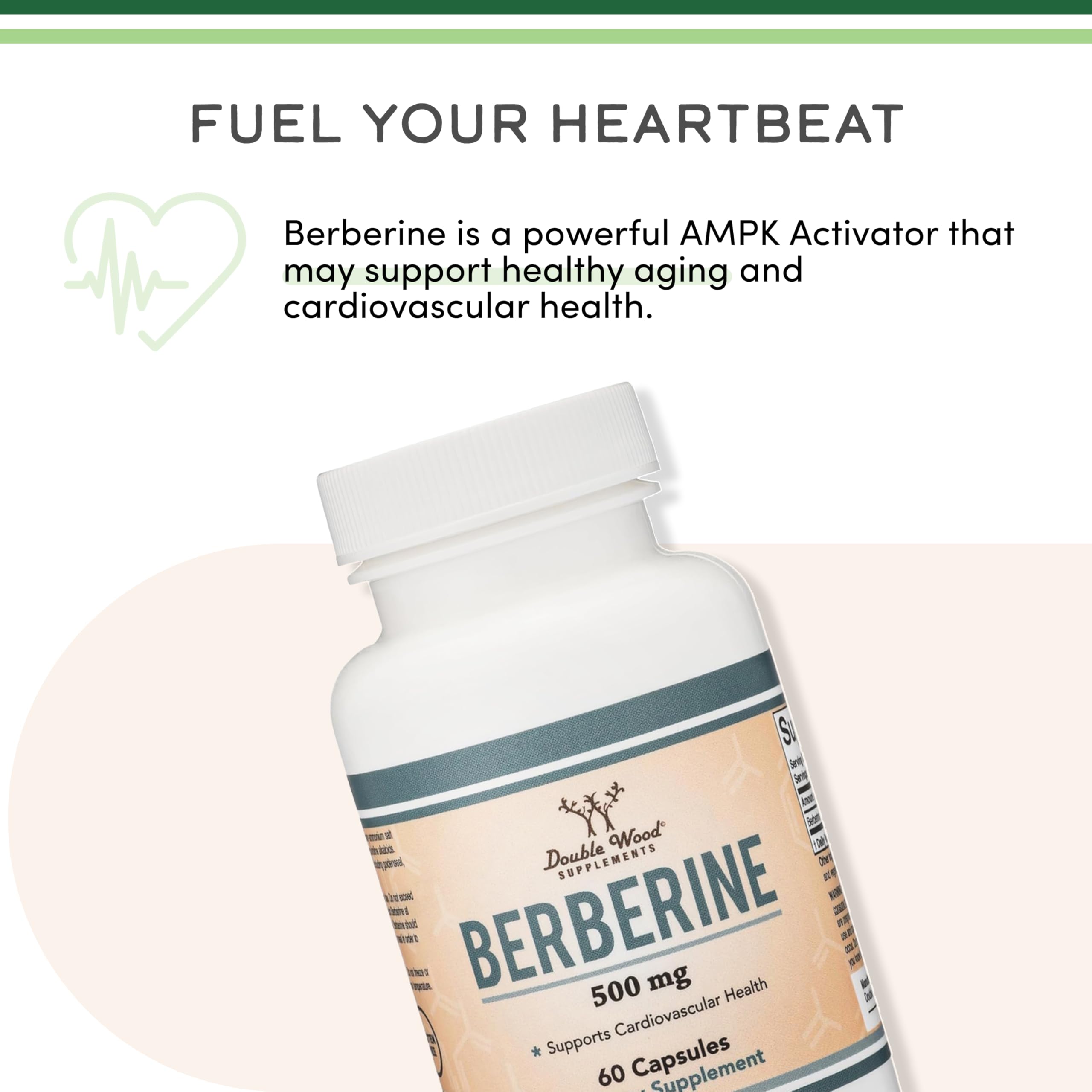 Berberine Supplement 500mg, 60 Capsules (Third Party Tested, Non-GMO, Gluten Free, Vegan Safe) AMPK Activator - Berberine HCL for Cardiovascular Health by Double Wood (Pack of 2) - Image 6