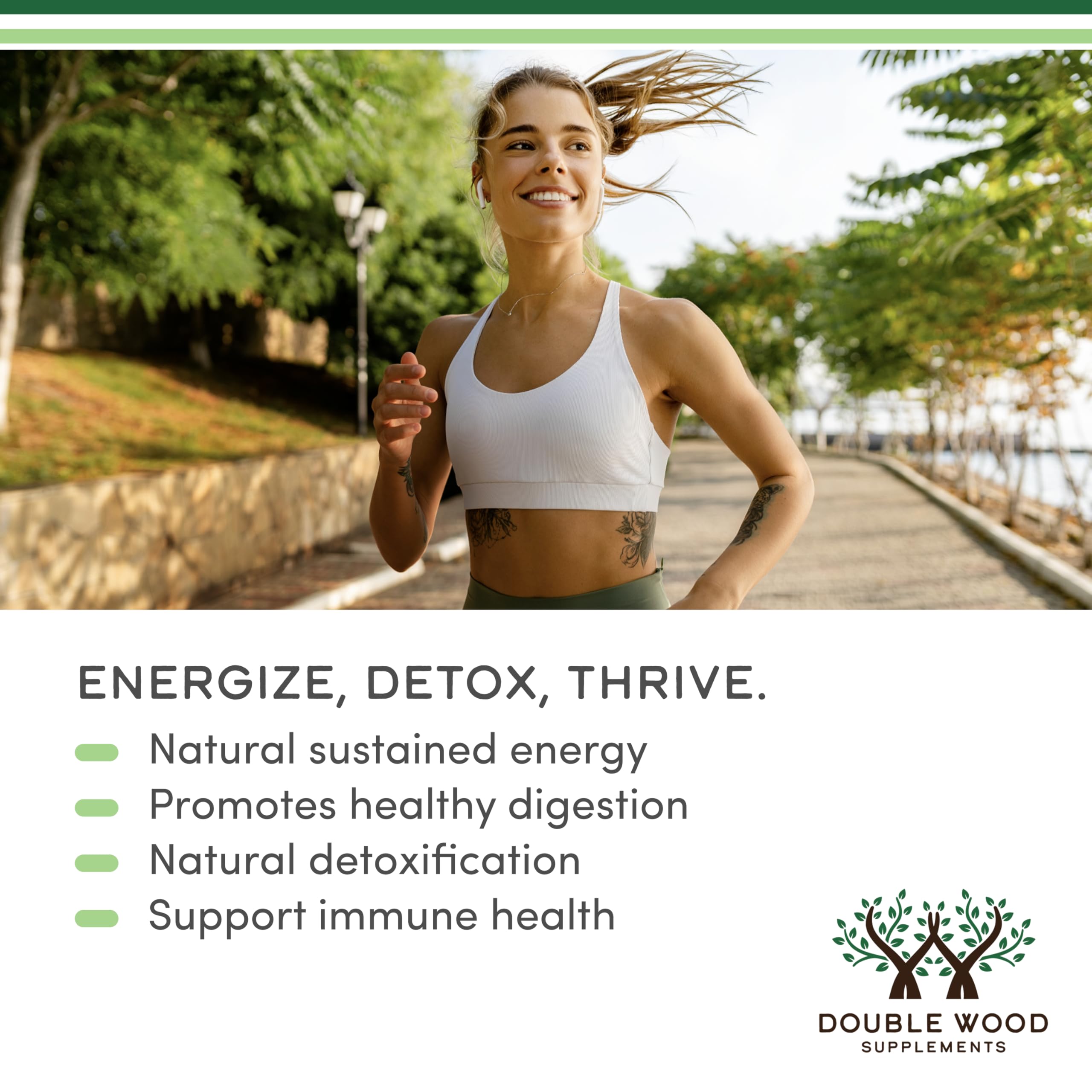 Chlorophyll Liquid Drops - for Digestion, Gut Health, Energy and Detox - Vegan Safe (Rich, Full Texture and Taste, Not Watered Down), 2oz Peppermint Flavored, by Double Wood - Image 4