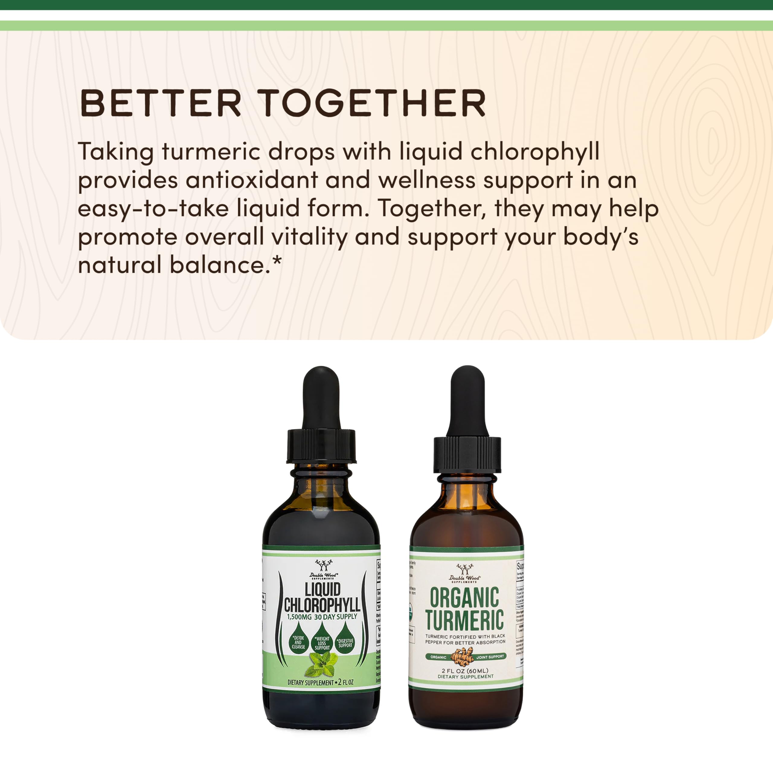 Chlorophyll Liquid Drops - for Digestion, Gut Health, Energy and Detox - Vegan Safe (Rich, Full Texture and Taste, Not Watered Down), 2oz Peppermint Flavored, by Double Wood - Image 5