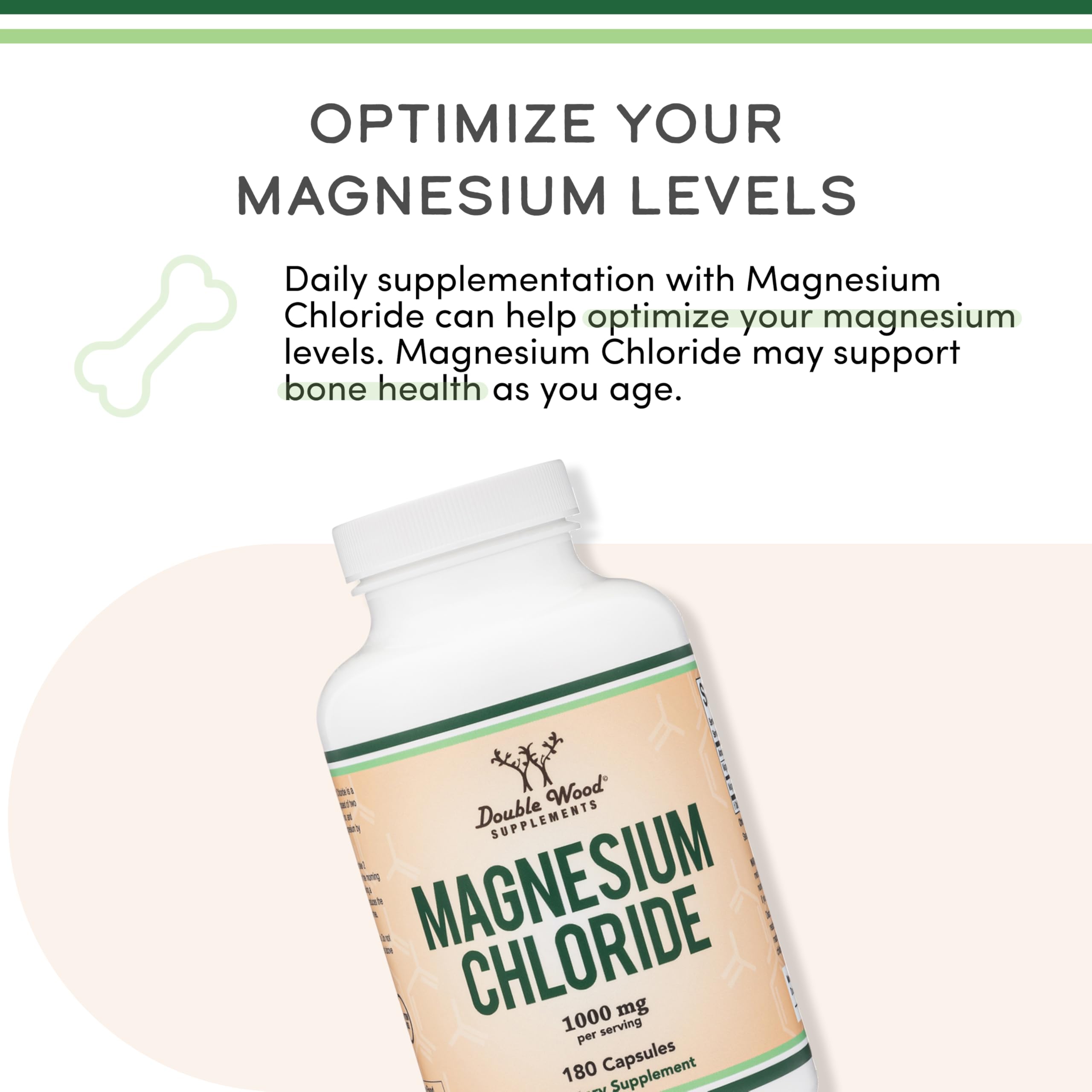 Magnesium Chloride (Cloruro De Magnesio) - 180 Capsules, 1,000mg Per Serving, Supports Digestive and Bone Health - Non-GMO and Gluten Free by Double Wood Supplements (Pack of 2) - Image 5