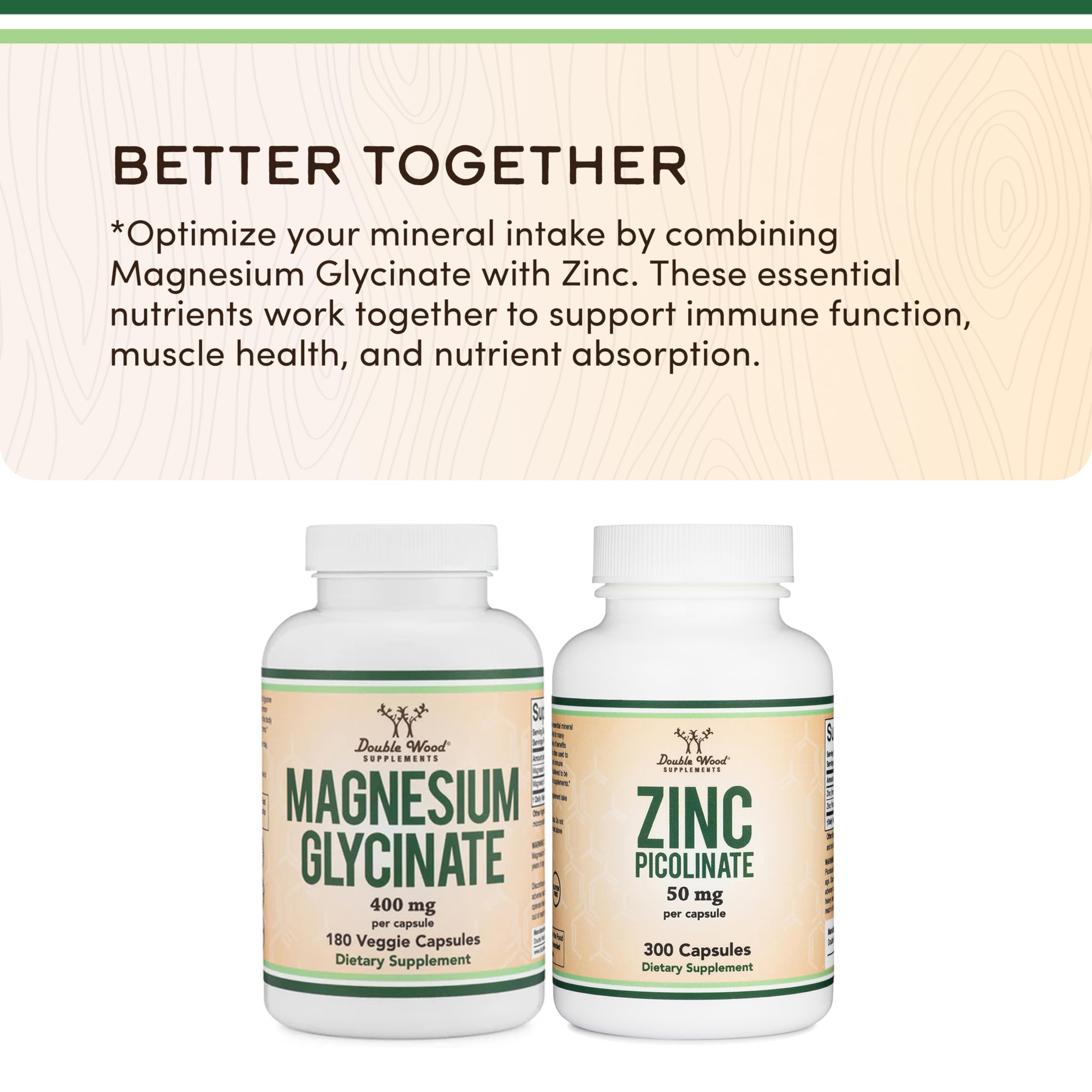 Magnesium Glycinate 400mg | 180 Capsules | Sleep, Muscle, & Heart Support | Vegan, Third Party Tested, Gluten Free, Non-GMO, by Double Wood Supplements - Image 6