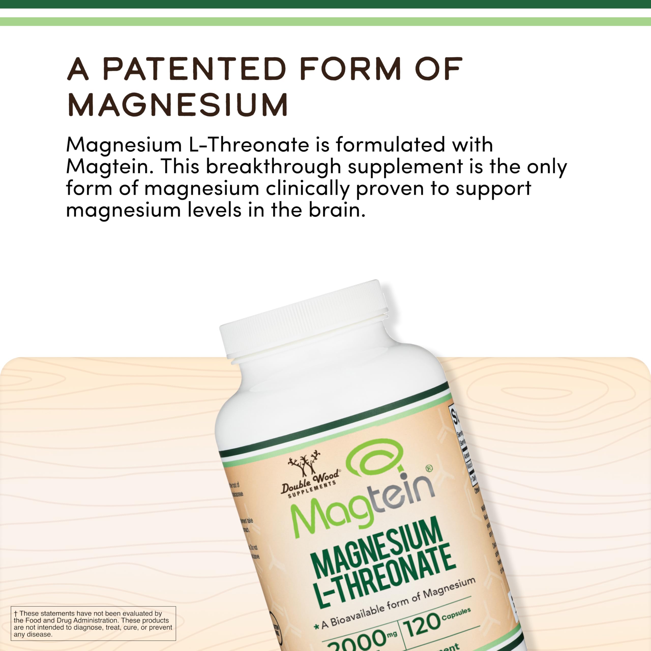 Magnesium L Threonate, Magtein - NSF Certified - Sleep and Cognitive Support – High Absorption – Most Bioavailable Form of Magnesium – 2,000 mg – 120 Capsules - Image 4
