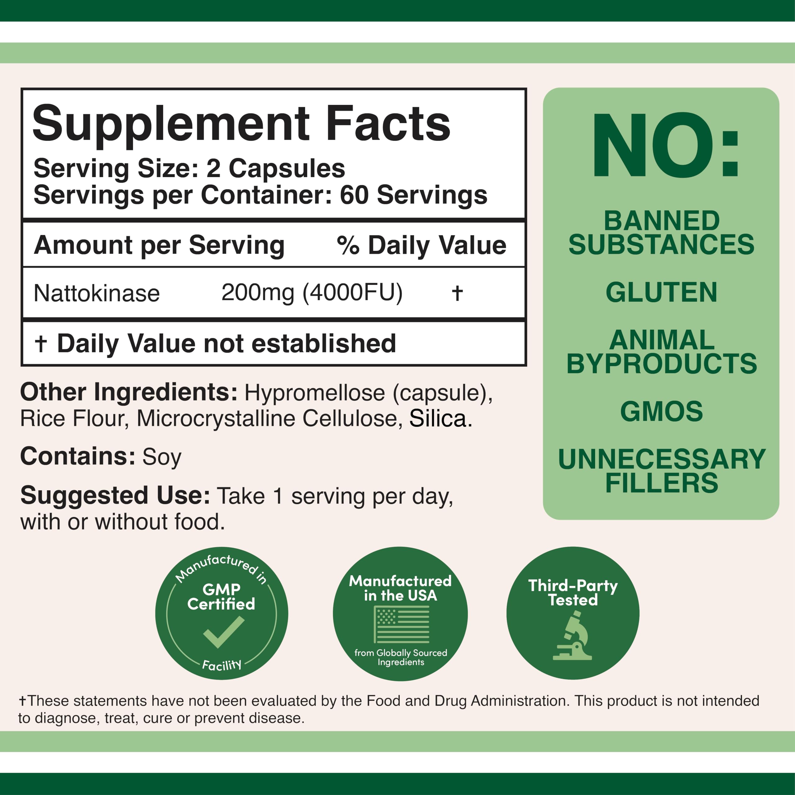 Nattokinase Supplement (120 Capsules), Serrapeptase (120 Capsules), Citrus Bergamot (60 Capsules) - Image 3