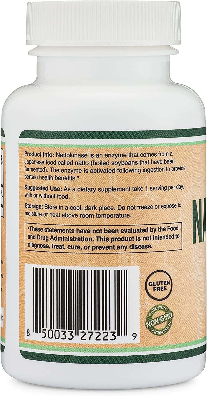 Nattokinase Supplement 4,000 FU Servings, 120 Capsules (Derived from Japanese Natto) Systemic Enzymes for Cardiovascular and Circulatory Support by Double Wood (Pack of 2) - Image 6